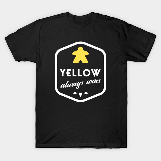 Yellow Always Wins Meeple Board Games Meeples and Roleplaying Addict - Tabletop RPG Vault T-Shirt by tabletopvault